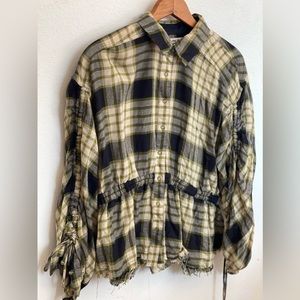 Free People Gingham Parachute Tie Top XS